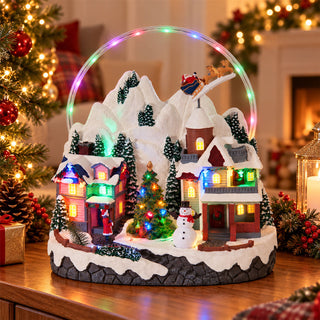 LED Christmas Village Scene with Movement, 32cm Animated Festive Decoration