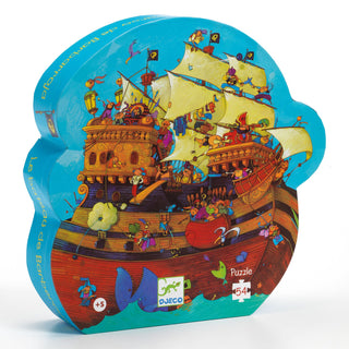 Djeco DJ07241 Silhouette Puzzles Barbarossa's Boat Pirate Jigsaw Puzzle 54 pcs