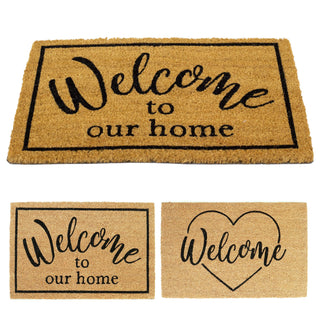 60x40cm Welcome Doormat | Non-slip Rectangular Entrance Welcome Coir Door Mat