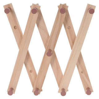 Childrens Expandable Wooden Coat Rack Kids Accordion Wall Coat Rack 9 Coat Pegs