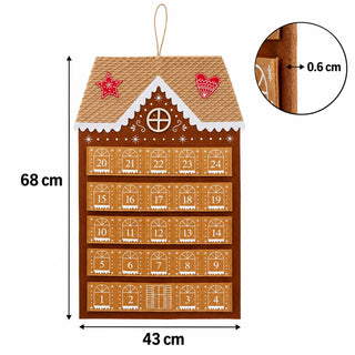 Gingerbread Fabric Fill Your Own Christmas Advent Calendar, Hanging 68cm