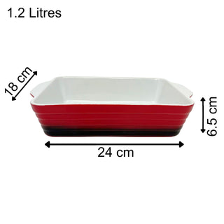 Medium Red Ombre Stoneware Baking Dish, 24x18x6.5cm Casserole Dish - 1.2L