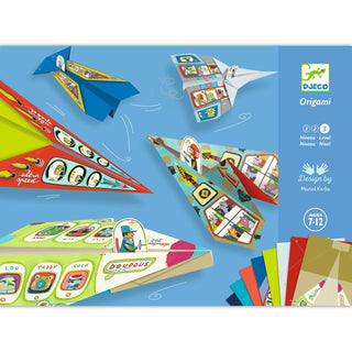 Djeco DJ08760 Origami Planes Kit Create Your Own Paper Planes with Pilots