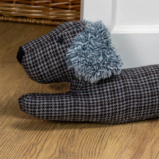 Herringbone Dachshund Draught Excluder | Fabric Sausage Dog Draft Excluder 88cm