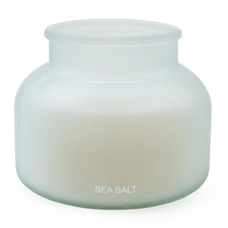 Sea Salt Scented Candle, 10cm Blue Frosted Glass Jar with Approx. 45-Hour Burn