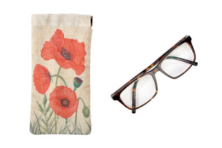 Floral Fabric Poppy Spectacle Glasses Case ~ Sunglasses Holder Pouch