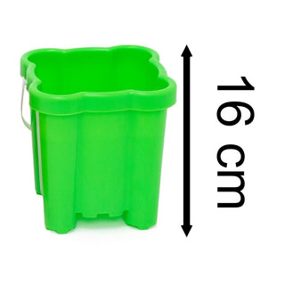 Beach Sand Toys 16Cm Neon Square Castle Bucket - Colour Vary