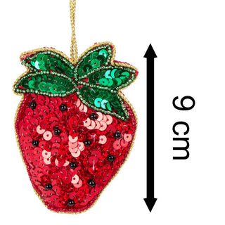 Beaded Fruit Christmas Tree Bauble | Colourful Fruit - shaped Tree Ornaments