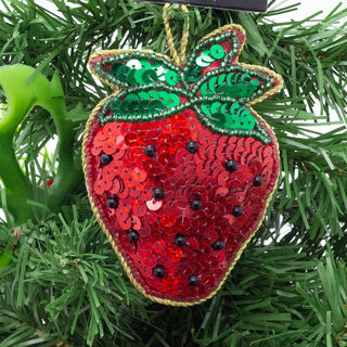 Beaded Fruit Christmas Tree Bauble | Colourful Fruit - shaped Tree Ornaments