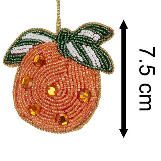 Beaded Fruit Christmas Tree Bauble | Colourful Fruit - shaped Tree Ornaments