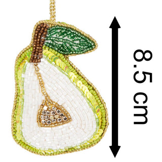 Beaded Fruit Christmas Tree Bauble | Colourful Fruit - shaped Tree Ornaments