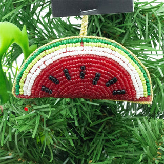 Beaded Fruit Christmas Tree Bauble | Colourful Fruit - shaped Tree Ornaments