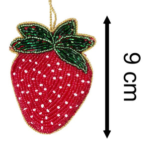 Beaded Fruit Christmas Tree Bauble | Colourful Fruit - shaped Tree Ornaments