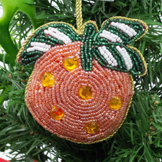 Beaded Fruit Christmas Tree Bauble | Colourful Fruit - shaped Tree Ornaments