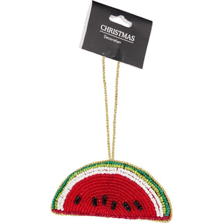 Beaded Fruit Christmas Tree Bauble | Colourful Fruit - shaped Tree Ornaments