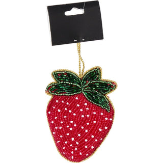 Beaded Fruit Christmas Tree Bauble | Colourful Fruit - shaped Tree Ornaments