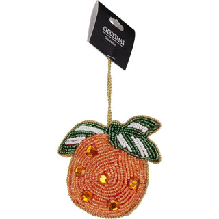 Beaded Fruit Christmas Tree Bauble | Colourful Fruit - shaped Tree Ornaments
