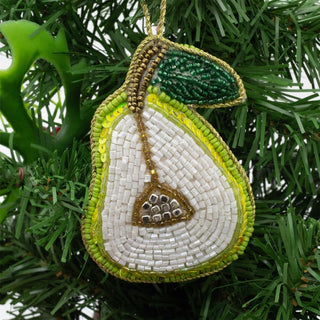 Beaded Fruit Christmas Tree Bauble | Colourful Fruit - shaped Tree Ornaments