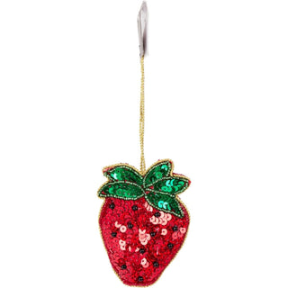 Beaded Fruit Christmas Tree Bauble | Colourful Fruit - shaped Tree Ornaments