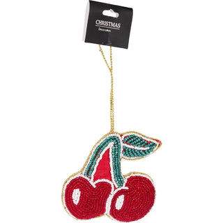 Beaded Fruit Christmas Tree Bauble | Colourful Fruit - shaped Tree Ornaments