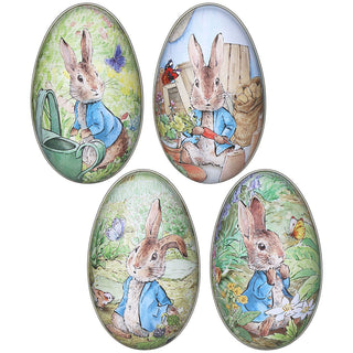 Beatrix Potter Peter Rabbit Medium Egg - Shaped Tin | Trinket Tin - Easter Gifts