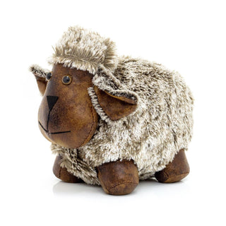 Beau Sheep Doorstop | Faux Leather Weighted Lamb Sheep Animal Door Stop 1.7kg
