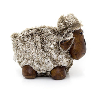 Beau Sheep Doorstop | Faux Leather Weighted Lamb Sheep Animal Door Stop 1.7kg