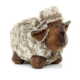 Beau Sheep Doorstop | Faux Leather Weighted Lamb Sheep Animal Door Stop 1.7kg