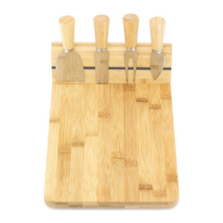 Beautiful Cheese Board with Knives Set | Cheese Platter Knife Set | Wooden Serving Platter Set | Charcuterie Platter and Serving Meat Board | 30x20x9 cm