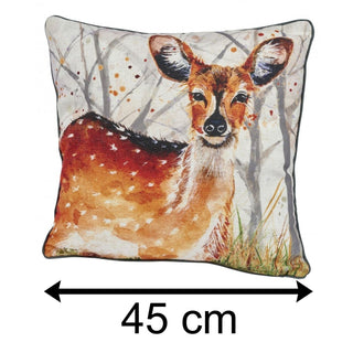 Beautiful Deer Scatter Cushion | Fabric Filled Sofa Cushion | Bed Throw Pillow With Cover - 45cm