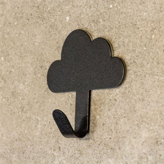 Black Cloud Wall Hook Self-Adhesive Mini Hooks for Children's Bedroom - 7cm
