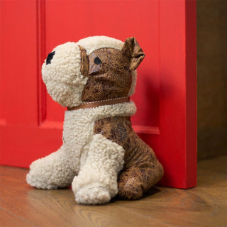 Benny Jack Russell Doorstop | Novelty Faux Leather Dog Shaped Door Stop - 23cm