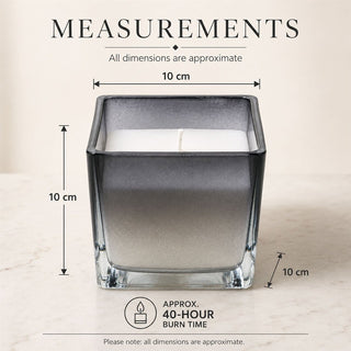 Bergamot and Oud Scented Candle, 10cm Black Ombre Glass Jar with Candle
