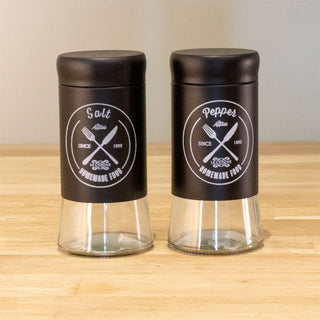 Vintage Style Glass Salt & Pepper Set | 2-Piece Retro Salt & Pepper Shakers