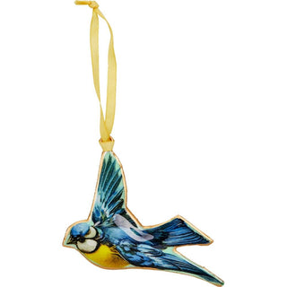 Bird Christmas Bauble | Vintage - Style Metal Tree Ornament with Hanging Ribbon