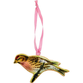 Bird Christmas Bauble | Vintage - Style Metal Tree Ornament with Hanging Ribbon