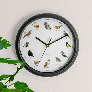 Birdsong Wall Clock with 12 Bird Designs and Hourly Chirps | Bird Clock - 25cm