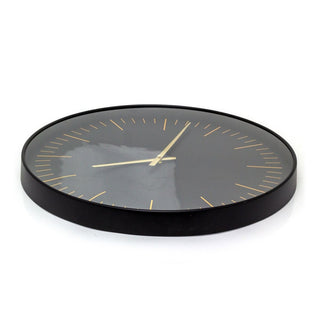 Black And Gold Wall Clock | Large Round Decorative Wall Mounted Clock - 50cm