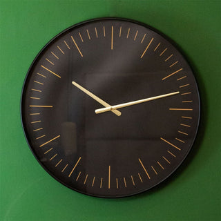 Black And Gold Wall Clock | Large Round Decorative Wall Mounted Clock - 50cm