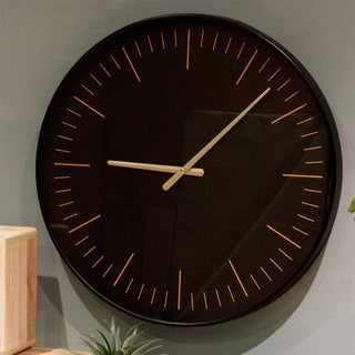 Black And Gold Wall Clock | Large Round Decorative Wall Mounted Clock - 50cm