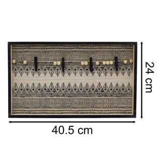 Black Aztec Peg Picture Frame | Wooden Box Photo Frame with Pegs - 40x24cm
