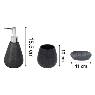 Black Ceramic Bathroom Accessories Set, 3 Piece Soap Dispenser Tumbler Soap Dish