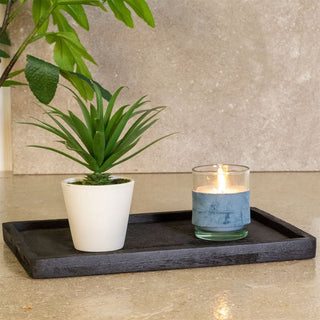 Black Mango Wood Display Tray | Rectangle Wooden Trinket & Candle Tray - 30x20cm