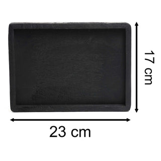 Black Mango Wood Tray, 23x17cm Wooden Candle Trinket Tray, Decorative Dish