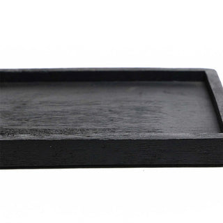 Black Mango Wood Tray, 23x17cm Wooden Candle Trinket Tray, Decorative Dish