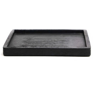 Black Mango Wood Tray, 23x17cm Wooden Candle Trinket Tray, Decorative Dish