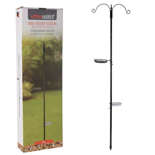 Black Metal Bird Feeders Hanging Station | Bird Feeder Pole Bird Water Feeder Hanging Bird Feeders | Bird Seed Feeder Bird Bath