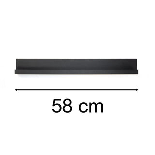 Black Wall Shelf | Floating Spice Rack Ornament & Photo Display Shelf - 58cm