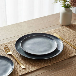 Blue Brown Stoneware Side Plate, 20cm Rustic Reactive Glaze Ceramic Plate