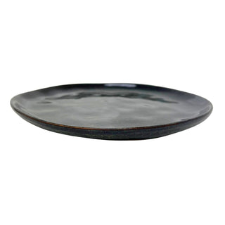 Blue Brown Stoneware Side Plate, 20cm Rustic Reactive Glaze Ceramic Plate